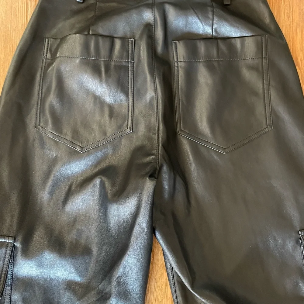 7 For All Mankind Faux Leather Cargo Pants - Picture 5 of 16